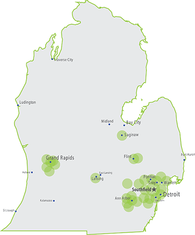 123Net has over 55+ Fixed Wireless PoP locations throughout Michigan, providing high capacity internet to hundreds of businesses. 123Net Fixed Wireless Business Internet Network throughout Michigan