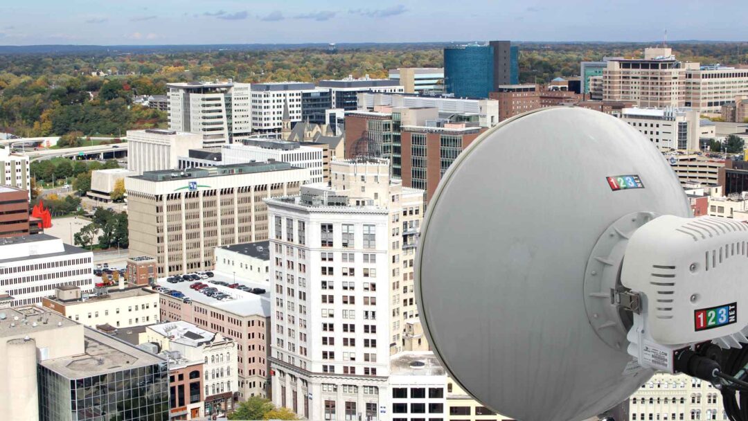 fixed wireless internet dish over metro Michigan location.