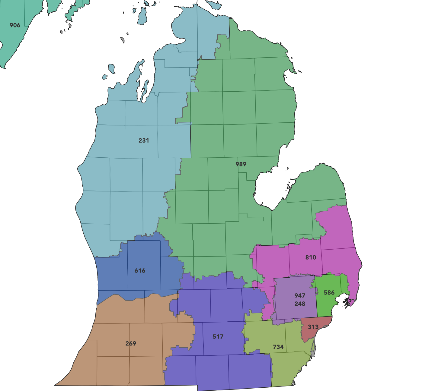 Michigan-Area-Codes